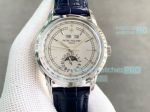 Replica Patek Philippe Moonphase Blue Leather Band Watch 40MM